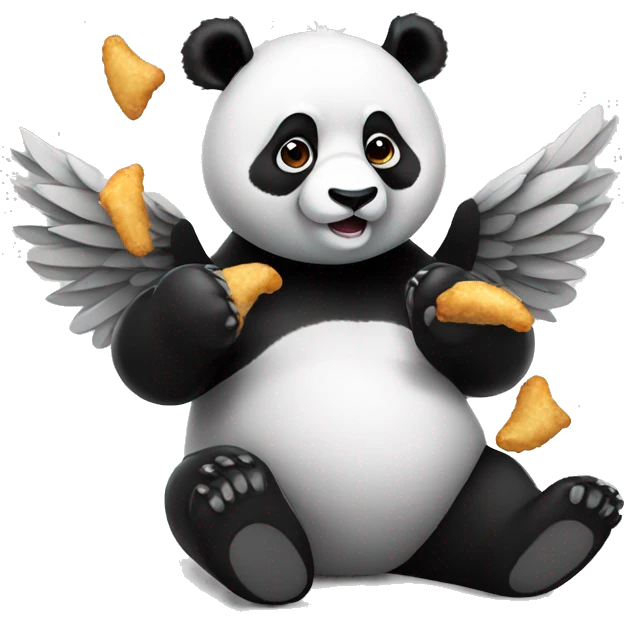 Panda eating wings emoji