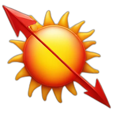 sun with red arrow down emoji