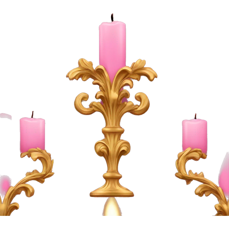 Pink and gold rococo candle flame  emoji
