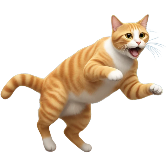 Cat jumping on roof with bottle ants mouth emoji