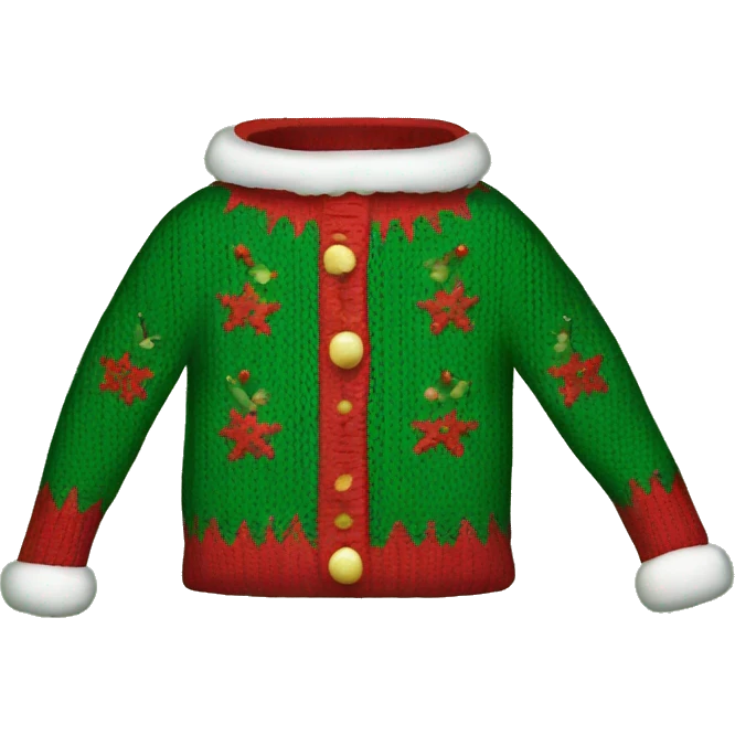 red and green christmas sweater emoji