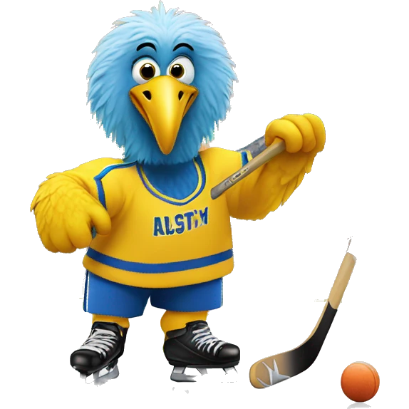 Big bird playing hockey emoji