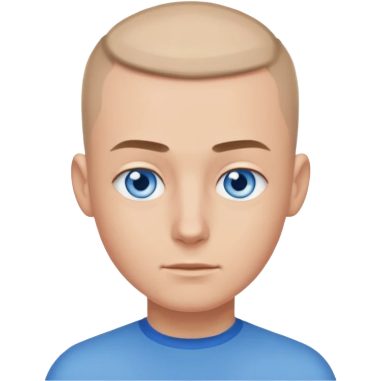 A guy with a buzzcut and blue eyes emoji