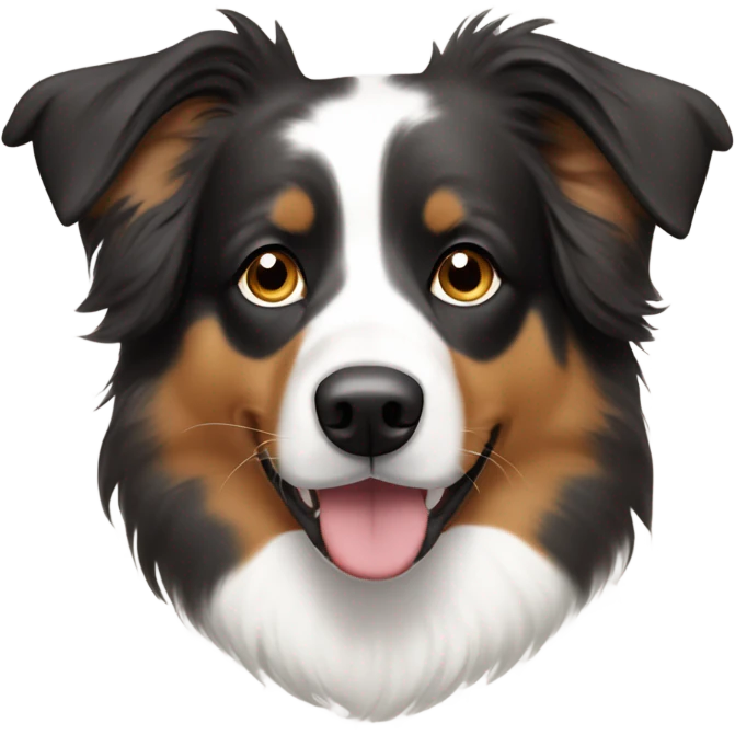 Australian shepherd with asymetric white spot on his head emoji