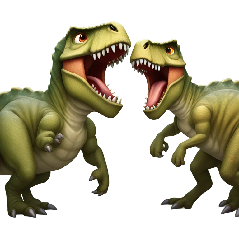 Two dinosaurs fighting  emoji