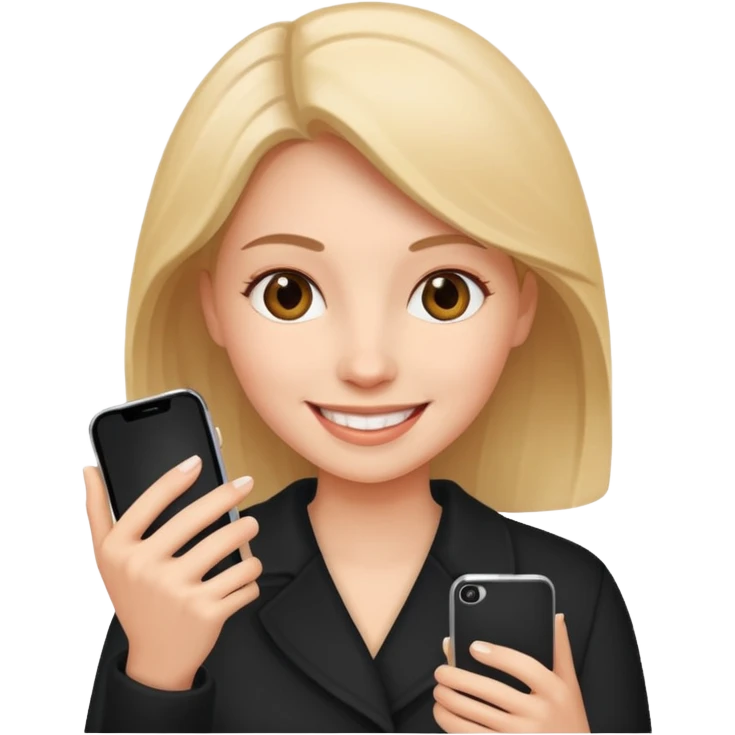 same woman but changing documents to phone emoji