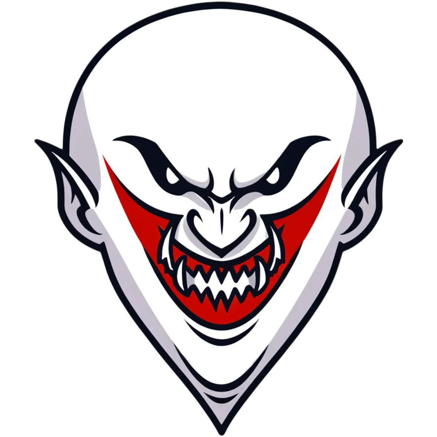 Scary vampire with long bloody fangs emoji