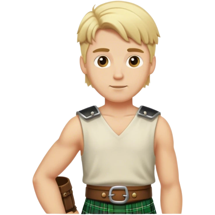 Blonde guy wearing a kilt emoji