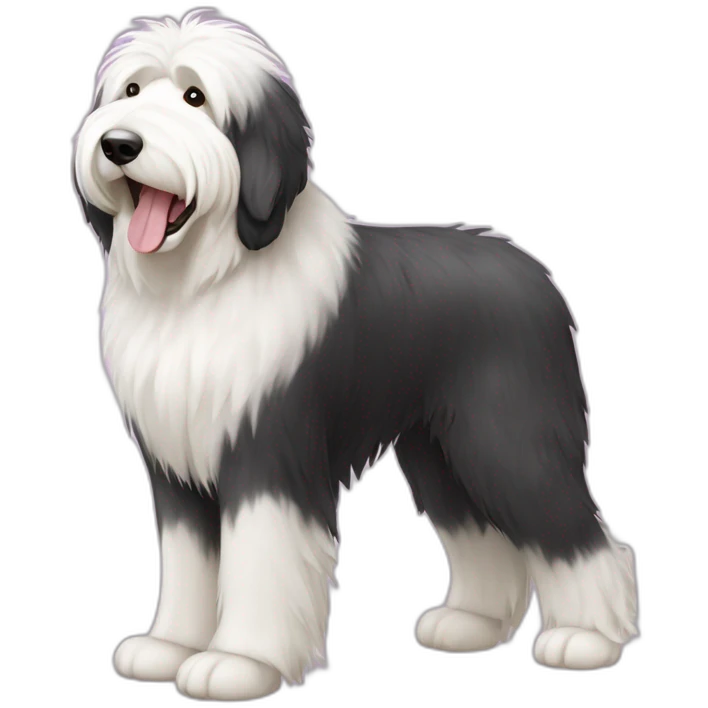 Dog old english sheepdog full-body emoji