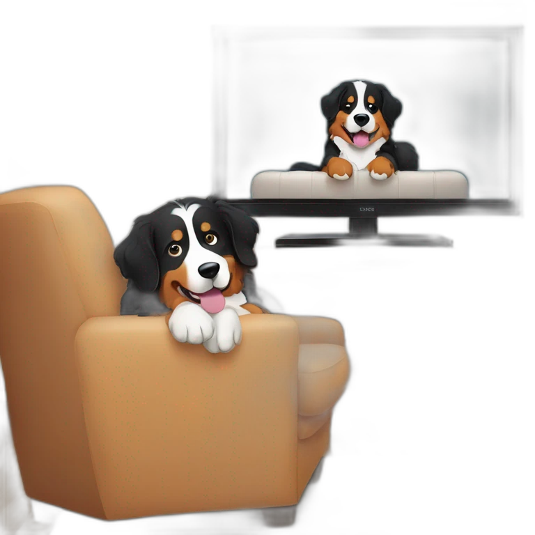bernese mountain dog watching tv emoji