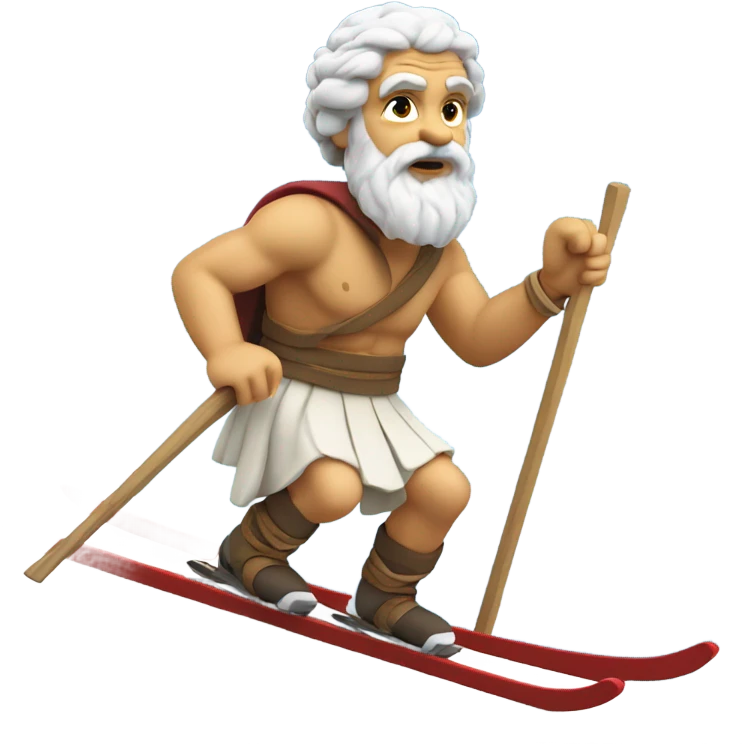Socrates skiing on the mountain emoji