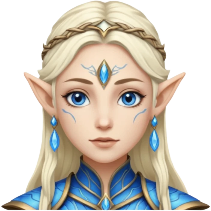 ESO female water elf with scale skin warrior with lashes and earrings emoji