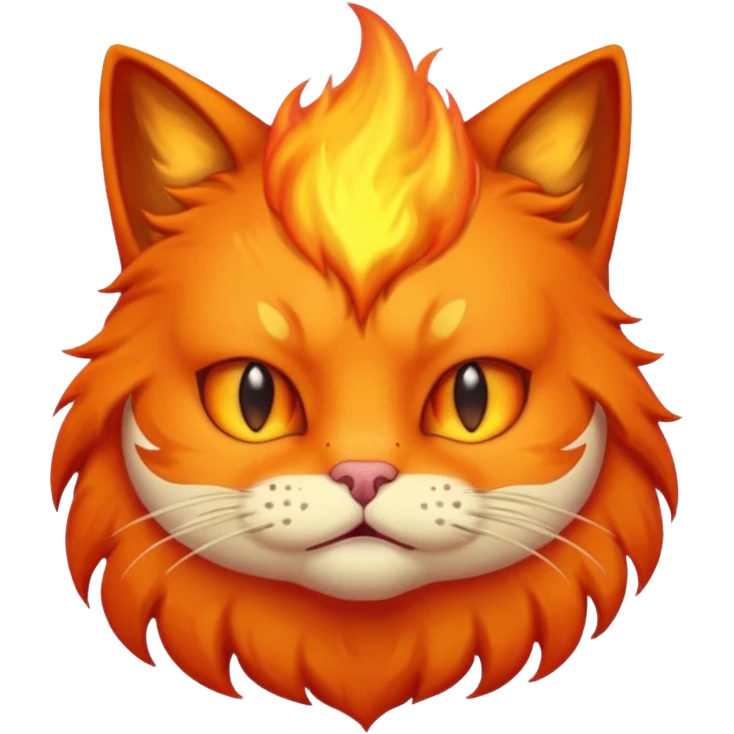 Bored flaming cat emoji