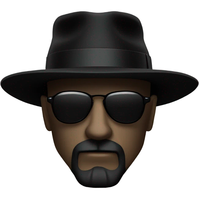 Heisenberg silhouette hat and sunglasses emoji
