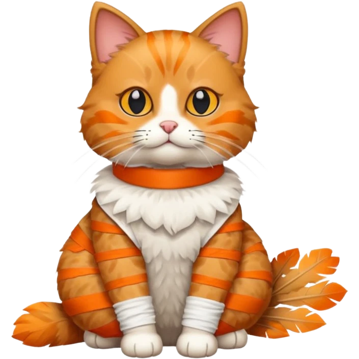 cat with a turkey bandage, sitting emoji