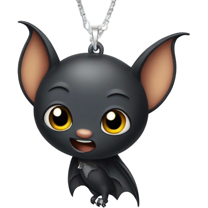 Bat wearing a bat necklace  emoji