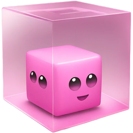 pink cube inside another glass cube emoji