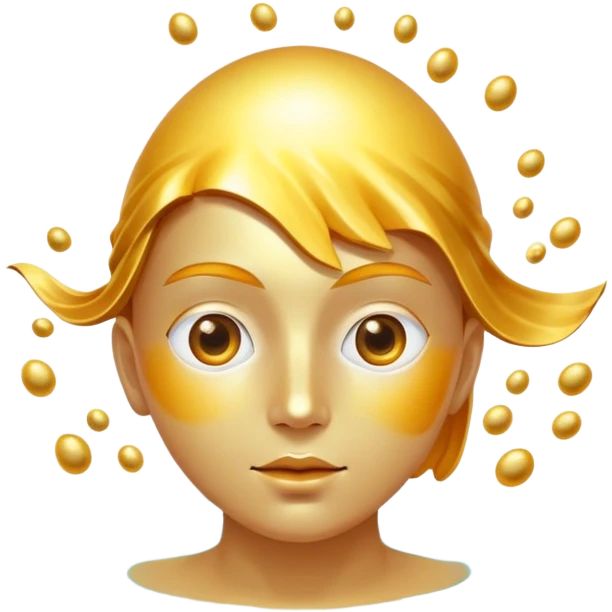 Chicken, bright egg yolk, and shiny fish floating around an open eye that emits a golden ray emoji