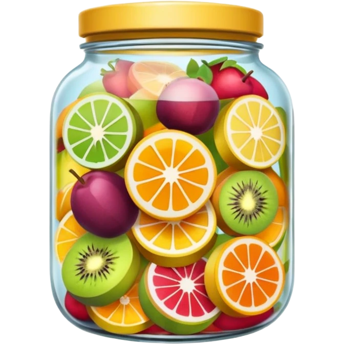 Transparent Fruit Slice Jar emoji
