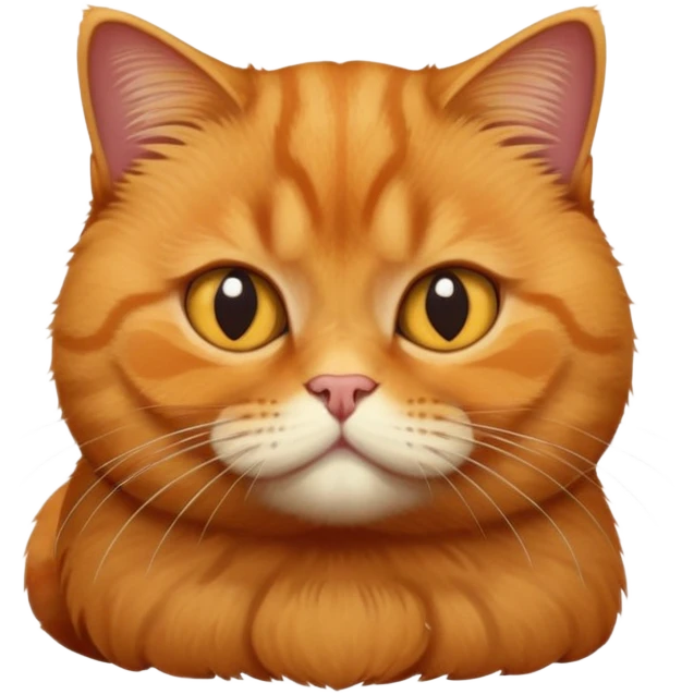 British shorthair ginger cat, solid color with no markings emoji