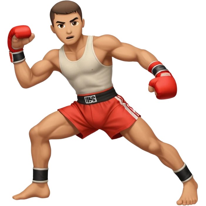 kickboxer kicking emoji
