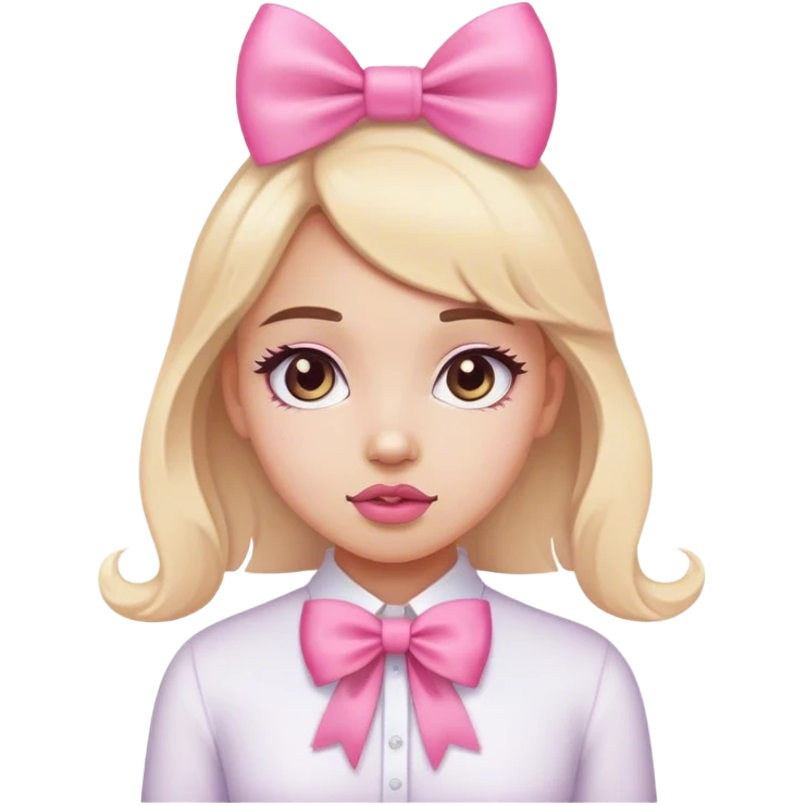 A girl with a pink bow emoji