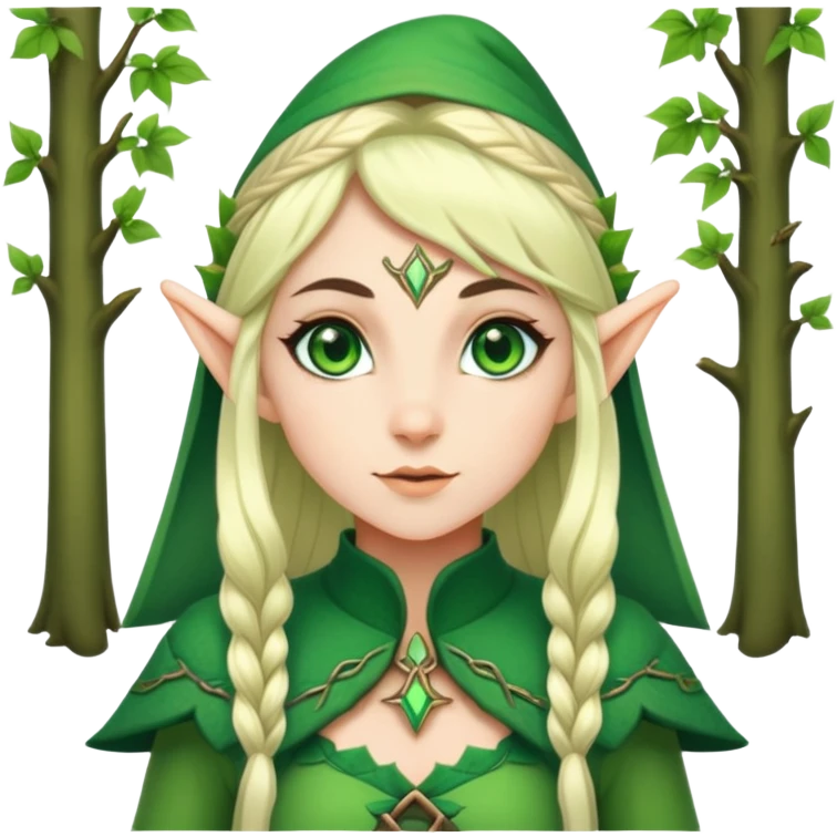 female elf character with forest attire emoji