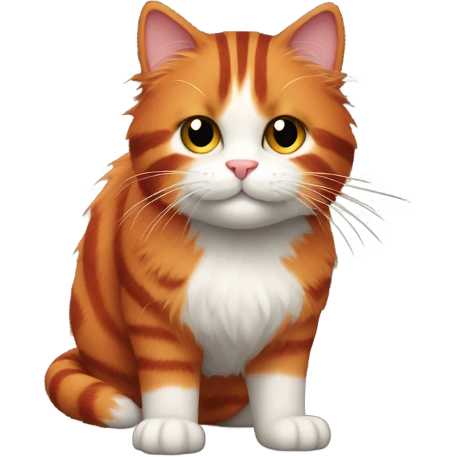 Red furry striped cat emoji
