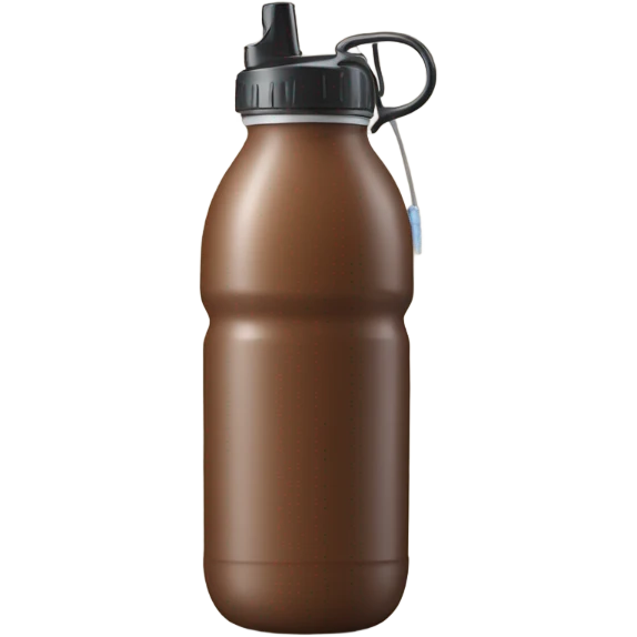 Realostic Brown water bottle with handle and straw emoji
