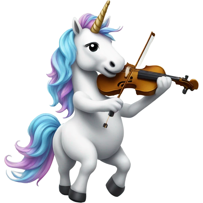 Unicorn playing a violin emoji