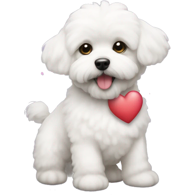 Bichon havanais with hearts emoji