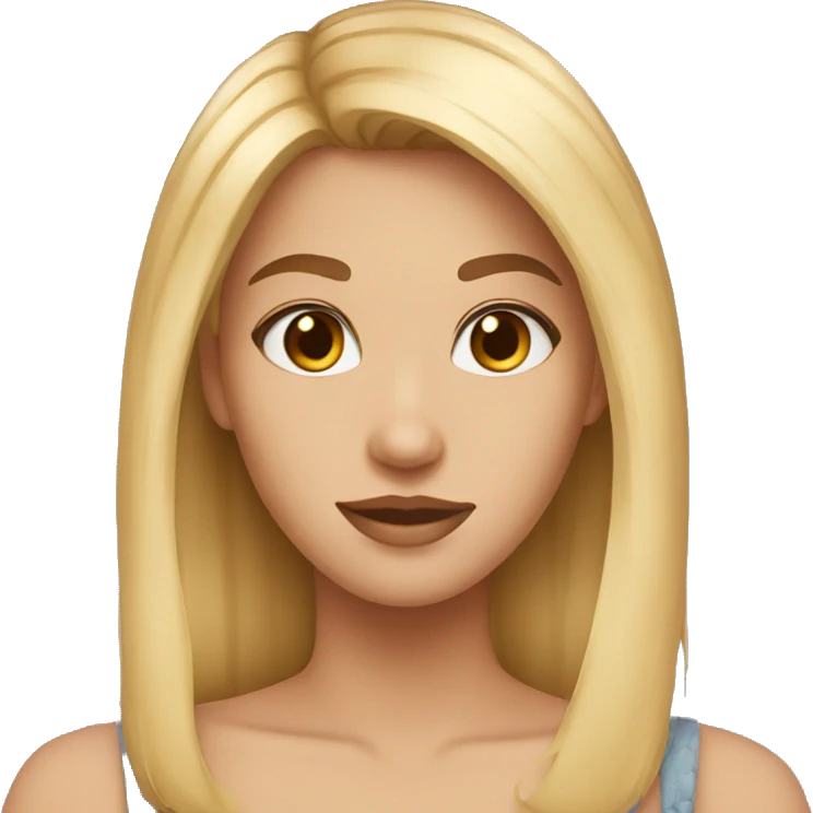 Girl with blond hair and brown eyes very beautiful emoji