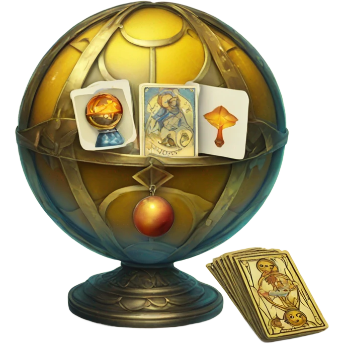 Tarot cards and a magic ball emoji