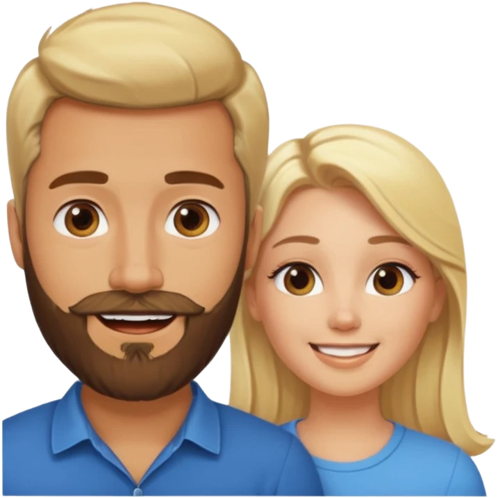 pareja hombre con barba y mujer rubia en internet charlando en streaming emoji