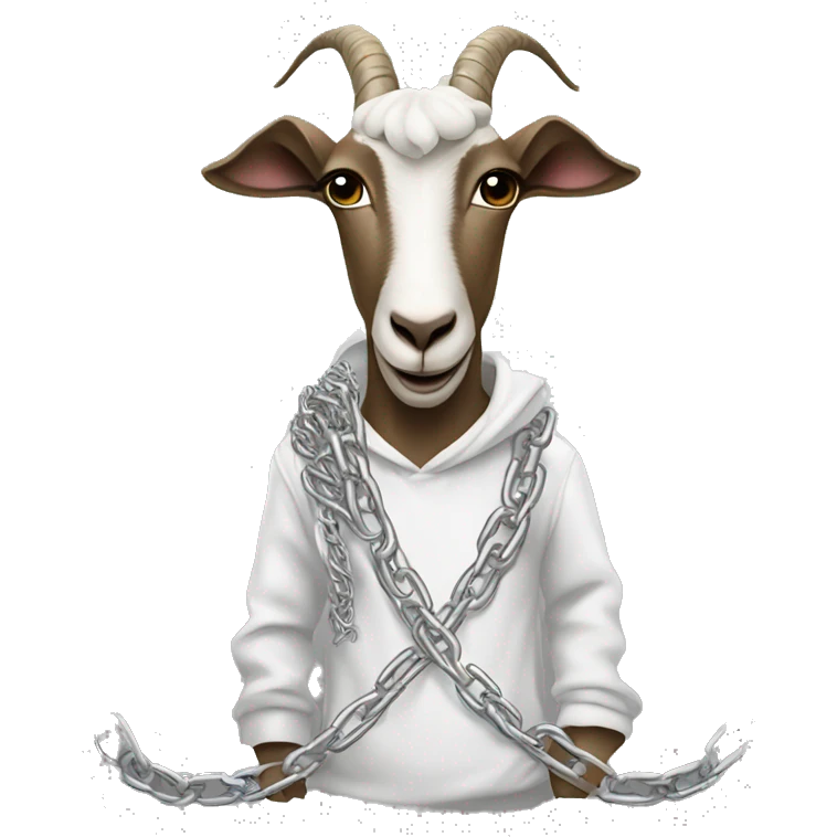 a goat rapper with chains and a microphone emoji