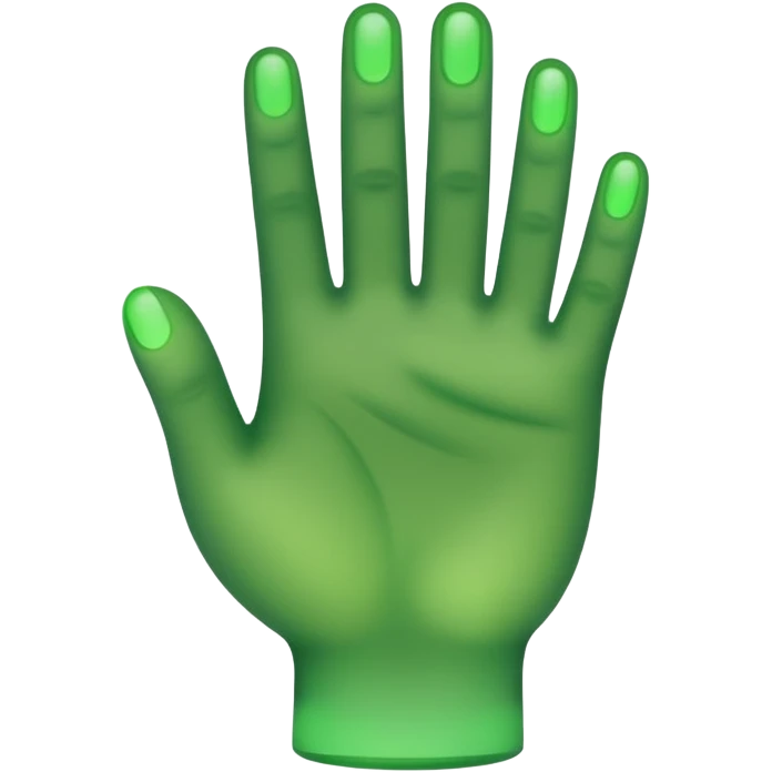 minimalistic green hand icon from Skyrim semi-transparent emoji