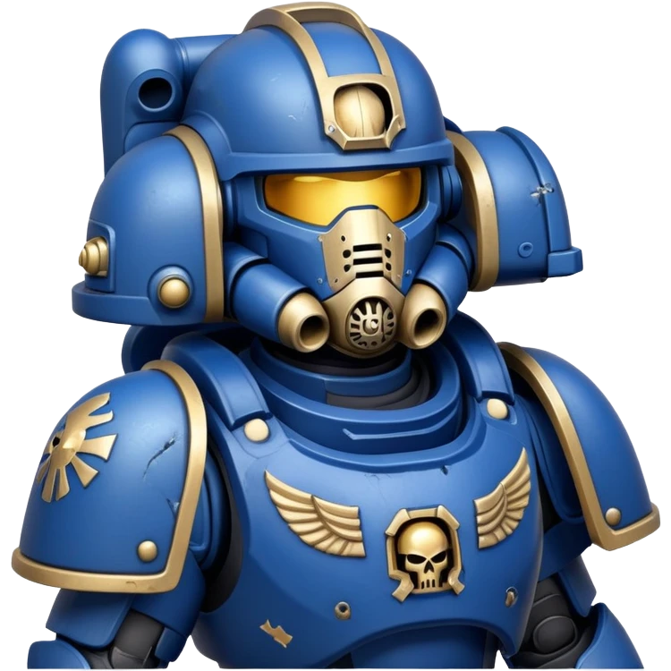 Space Marine warrior with power armor and helmet emoji