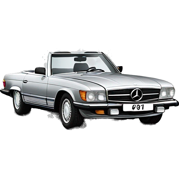 Mercedes benz w107 sl in silver  emoji