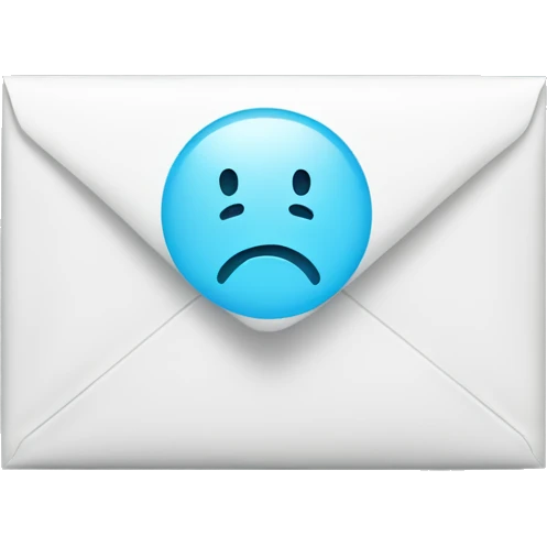 White envelope with light blue kiss mark on it emoji