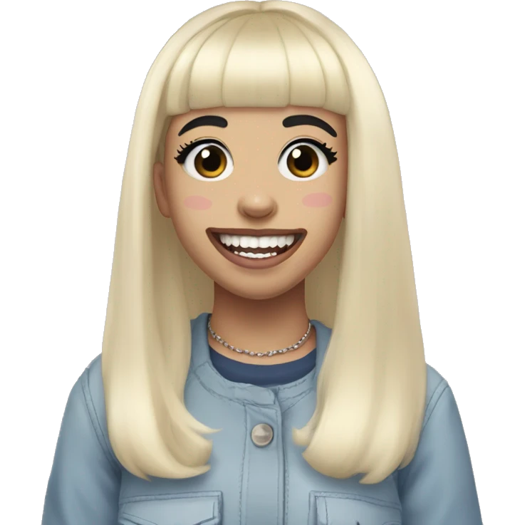 Melanie Martinez, half black hair, half blonde hair, gap toothed, straight hair emoji
