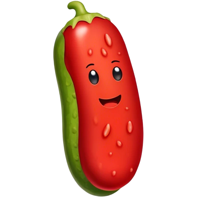 Red pickle with red sauce indide emoji