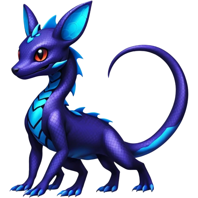 Gothic Colorful Salandit-Umbreon-Fakémon-hybrid-creature (full body)  emoji