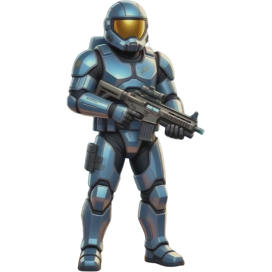 space soldier with gun emoji