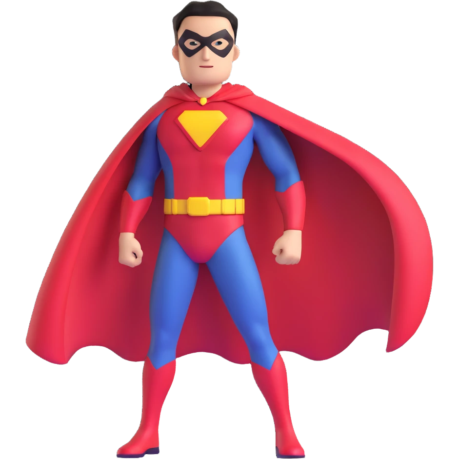 colorful superhero with cape emoji