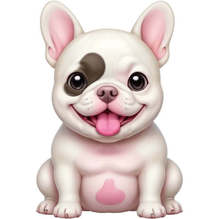 a big white fat baby french bulldog emoji