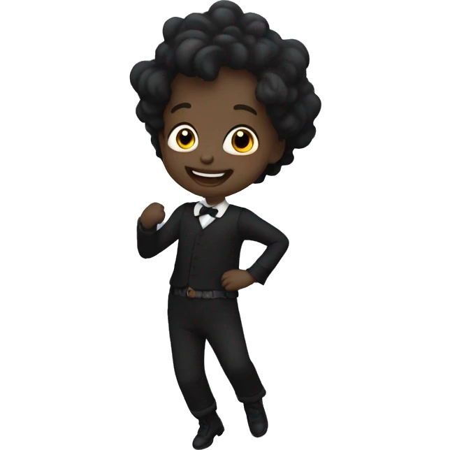 Enfant noir chauve dansant  emoji