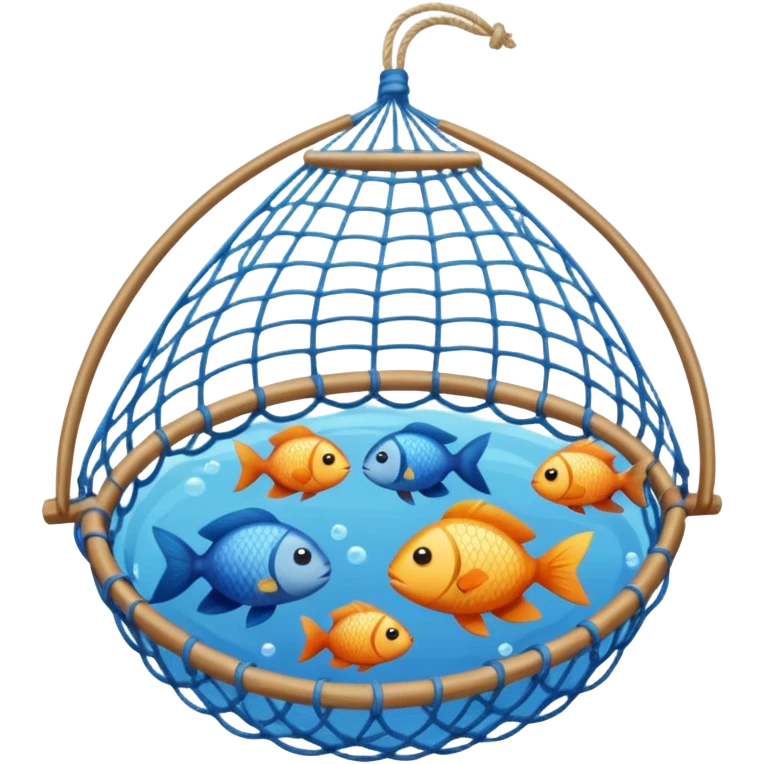 a fishing net filled with tropical fish
 emoji