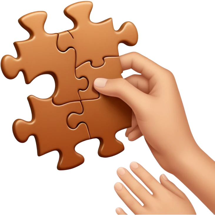 Hand plays puzzle emoji