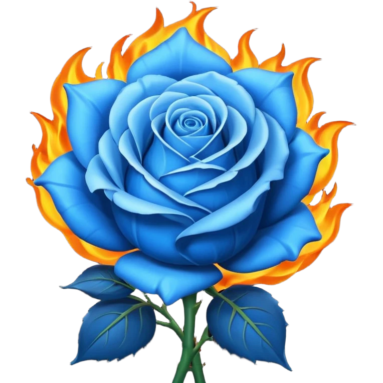 Blue rose in flame emoji