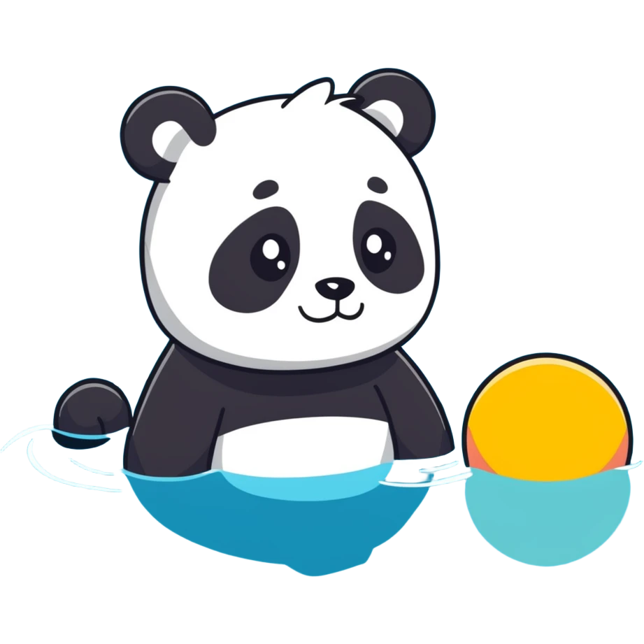 Panda at the swimming pool  emoji